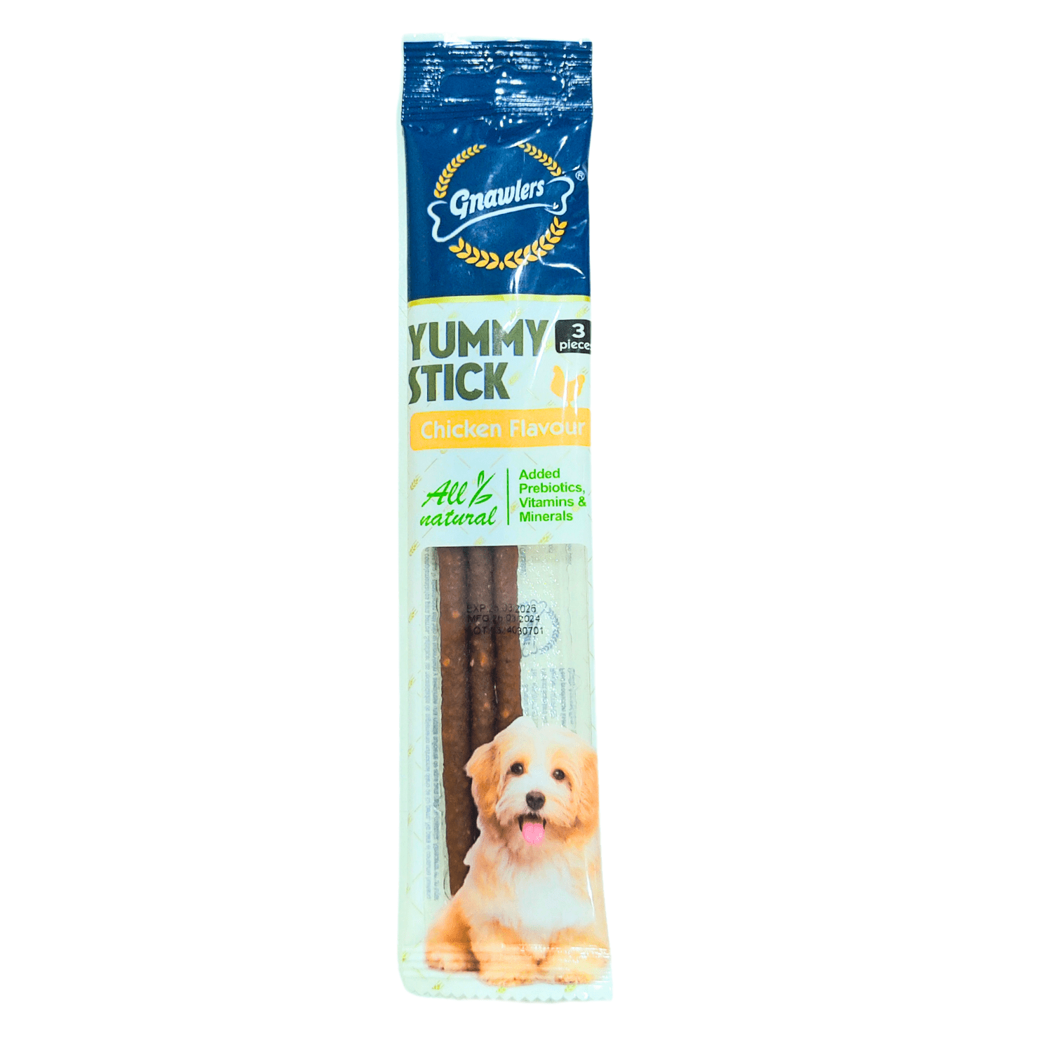 GN05970 Gnawlers Yummy Meaty Stick For Dogs ×3pcs (20g) - Image 1
