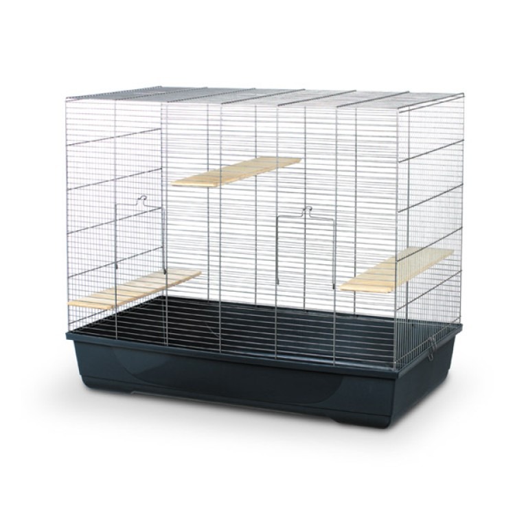 MPG127-42 Jerry Large Rodent Cage - 100 X 55 X 84 Cm/Black & White - Image 1