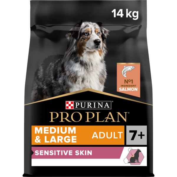 Purina Pro Plan Sensitive Skin Medium & Large Senior 7+ Dry Dog Food with Salmon