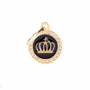 MY FAMILY BLACK CIRCLE GLAM CROWN GOLD