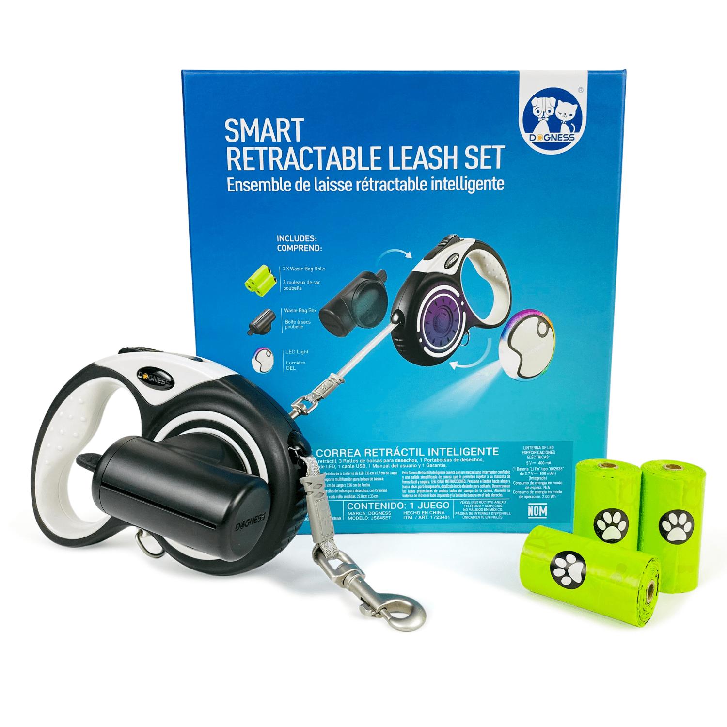 DG-JS04 LED SET Dogness Smart Retractable Leash Set-R04 - Image 1