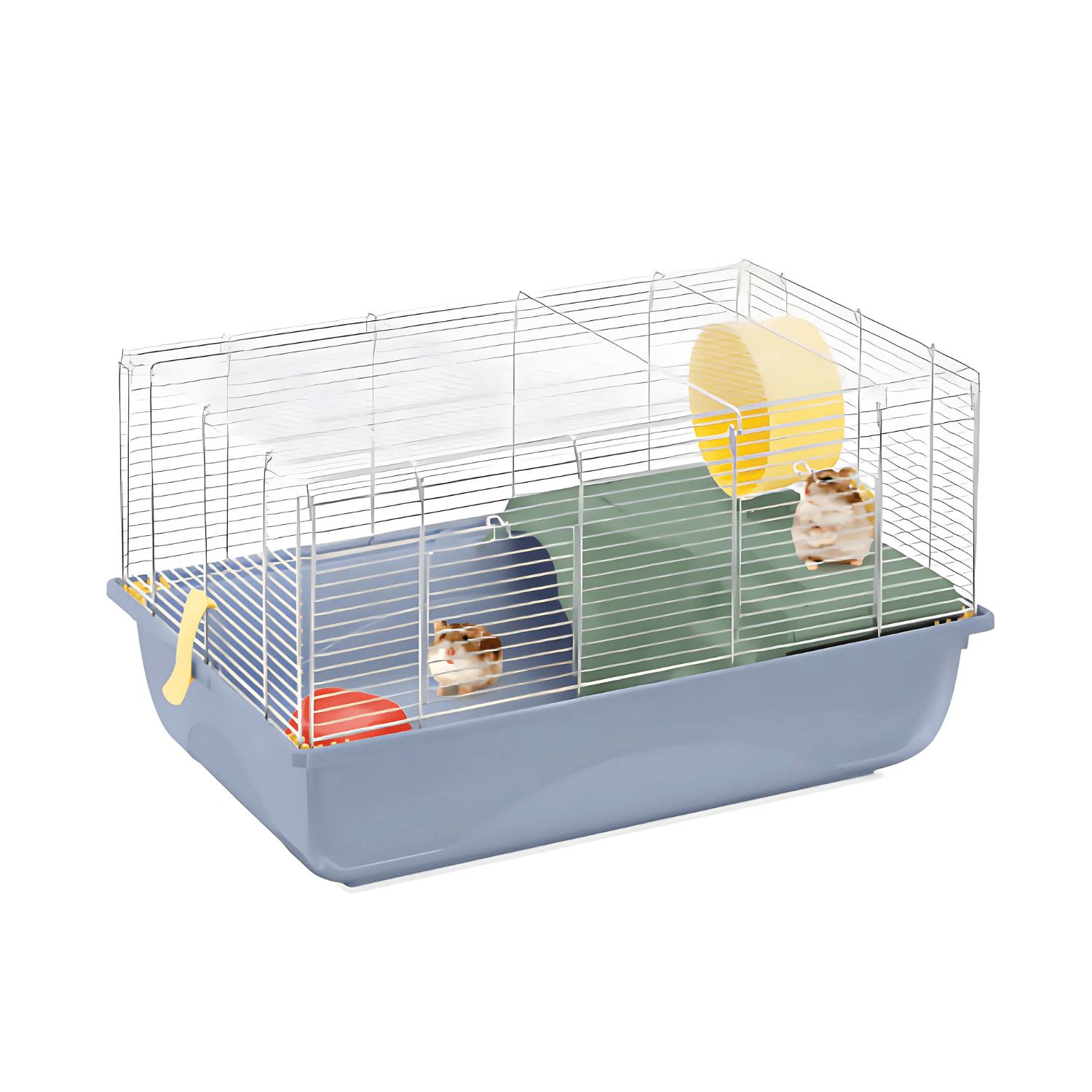 IM07008R IMAC CRICETI 60 "2nd life plastic" Cage 60,5x40,5x33cm for Small Pets ZINC/AVIO BLUE - Image 1
