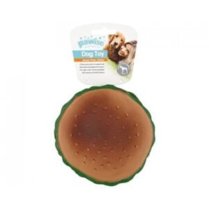 Pawise Vinyl Squeaky Hamburger Dog Toy - 13 Cm
