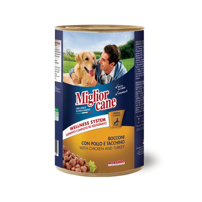 8007520011549 Miglior Cane Chunks With Chicken And Turkey Canned Dog Food - 1250G Pack Of 12 - Image 1