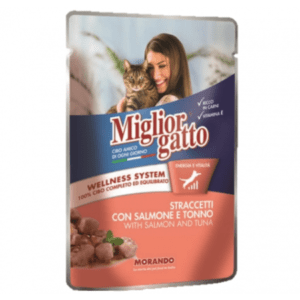 Miglior Gatto Salmon & Tuna Cat Food Pouches - 100G - Pack Of 12