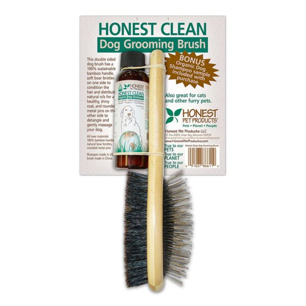 Dog-Grooming-Brush-600x600-1.jpg Dog Grooming Brush With Bonus 2 Oz Organic Shampoo - Image 1