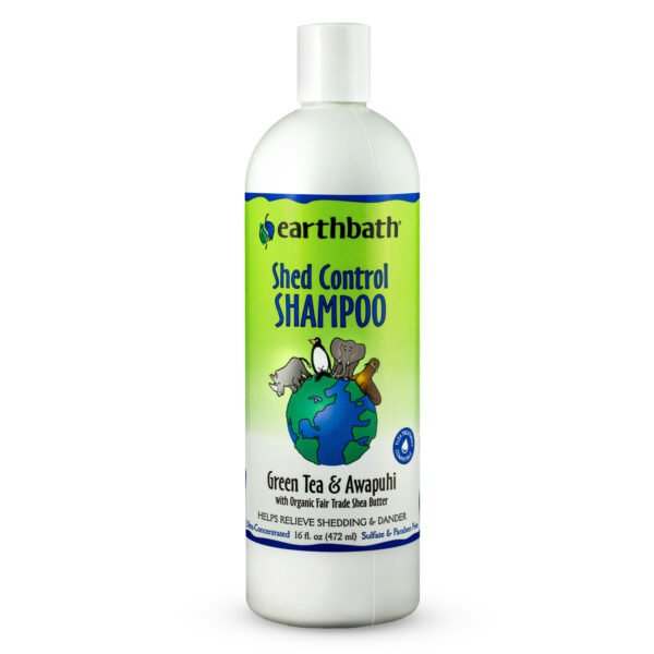 Eartbath-Shed-Control-Shampoo-600x600-1.jpg EarthbathShed Control Shampoo, Green Tea & Awapuhi With Organic Fair Trade Shea Butter, Helps Relieve Shedding & Dander, Made In Usa -16 Oz - Image 1