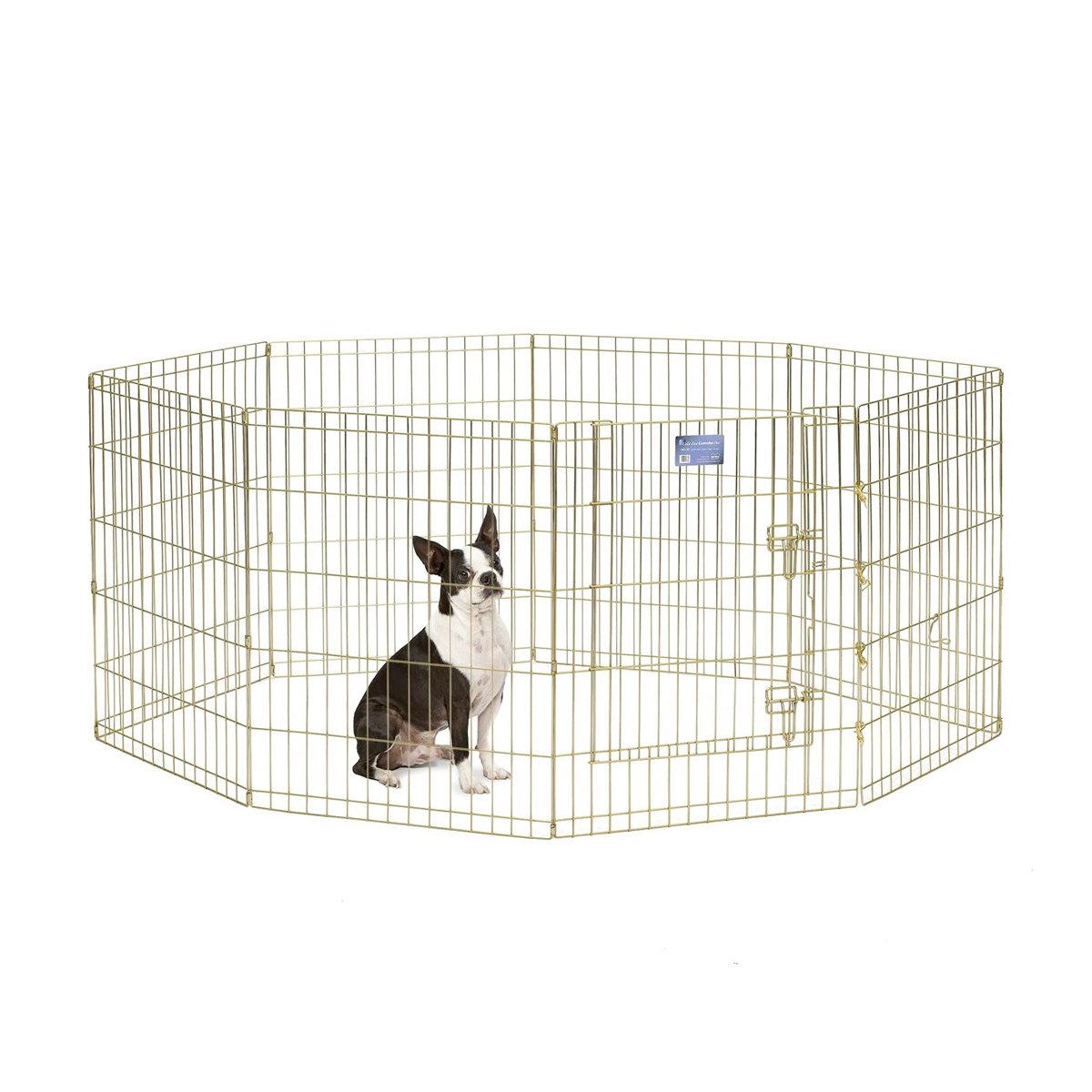 Exercise-Pen-Gold-Zinc-30.jpg MidWest Foldable Exercise Pen With Door- Gold Zinc - 30 inch - Image 1