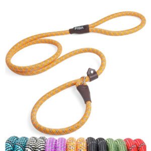 Fida Durable Slip Lead Dog Leash / Training Leash(6ft length, 1/2″ thick Rope) - Orange