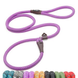 Fida Durable Slip Lead Dog Leash / Training Leash(6ft length, 1/2″ thick Rope) - Purple