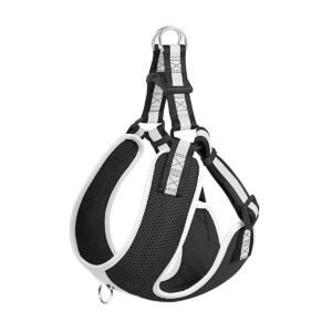 Fida Step-in Dog Harness -Reflective - Black-L