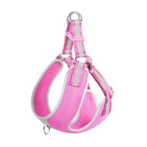 Fida Step-in Dog Harness -Reflective - Pink-L