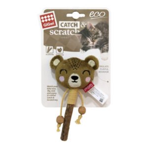 Bear Catch & Scratch Eco Line With Slivervine Leaves And Stick