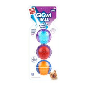 Gigwi Ball Small 3Pack Squeaker  Solid Transparent