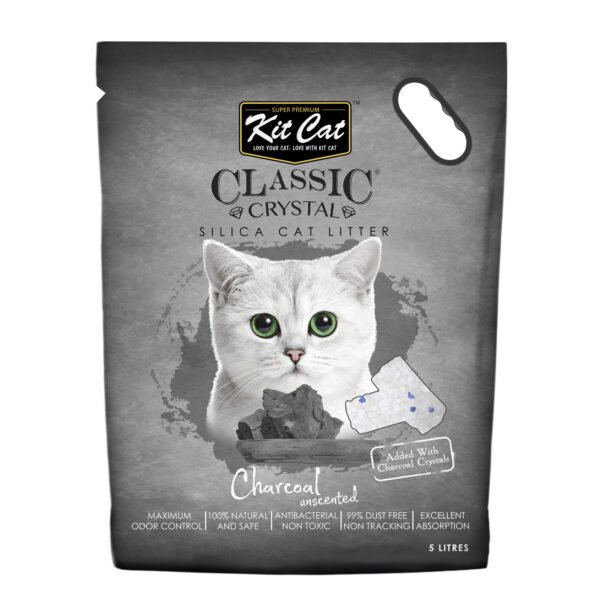 Kit-Cat-Classic-Charcol-600x600-1.jpg Kit Cat Classic Crystal Cat Litter Charcoal Unscented (5 Litres) - Image 1
