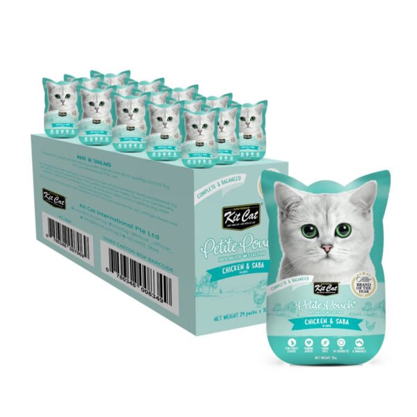 Kit-Cat-Petite-Pouch-chicken-saba-BOX-600x600-1.jpg Kit Cat Petite Pouch 70g- - Chicken & Saba (1 Box -24pcs) - Image 1
