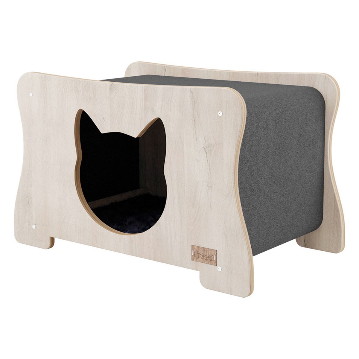 Noba-Origin-Hammock-Hideout-Cat-Head-GR.jpg Noba Origin Hammock Hideout Cat Head - Grey - Image 1