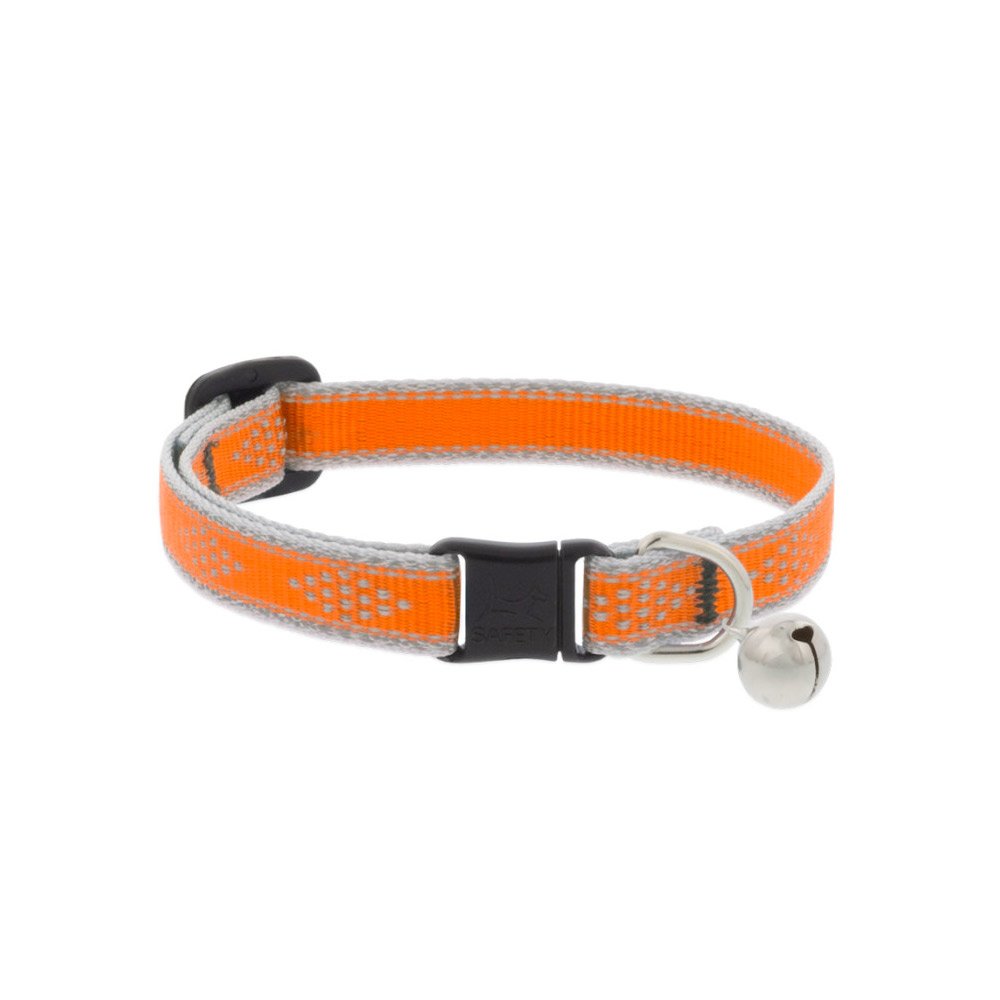 Reflective-Cat-Collar-BD-B.jpg Reflective Safety Cat Collar - Orange Diamond-With Bell - Image 1