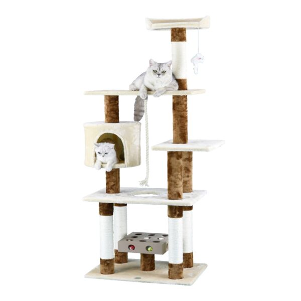 SF051-1-600x600-1.jpg Go Pet Club - 67″ IQ Busy Box Cat Tree Condo with Sisal Covered Scratching Posts - Image 1