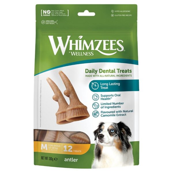 WHIMZEES-Occupy-Antler-MM-600x600-1.jpg WHIMZEES Occupy Antler Natural Dental Chews for Dogs - - Medium (12pc) - Image 1