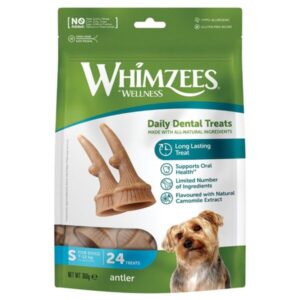 WHIMZEES Occupy Antler Natural Dental Chews for Dogs - - Small (24pc)