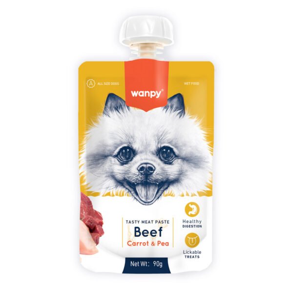 Wanpy-Beef-Carrot-Peas-600x600-1.jpg Wanpy Tasty Meat Paste - Beef with Carrot & Pea for Dogs 90g - Image 1