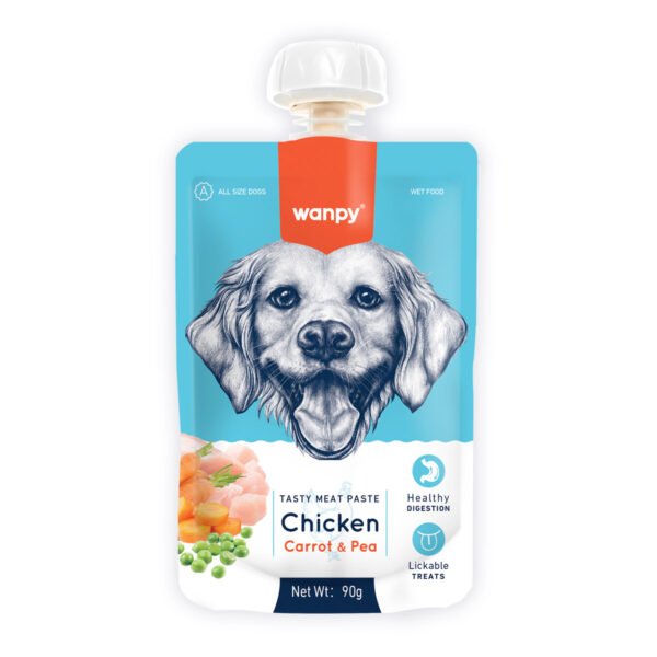 Wanpy-Chicken-Carrot-Peas-600x600-1.jpg Wanpy Tasty Meat Paste - Chicken with Carrot & Pea for Dogs 90g - Image 1