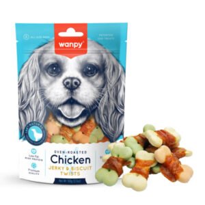 Wanpy Chicken Jerky And Biscuit Twists 100G