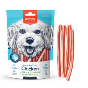 Wanpy Chicken Jerky & Codfish - Sandwiches 100g