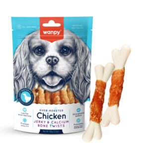Wanpy Chicken Jerky and Calcium Bone - Twists 100g