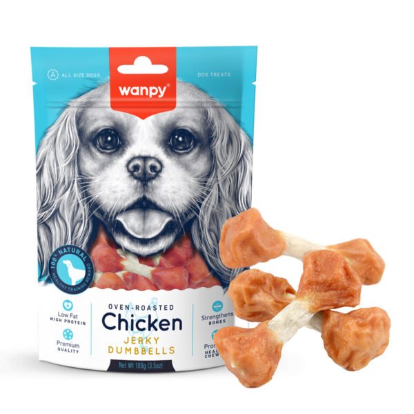 Wanpy-Chicken-Jerky-dumbbells-Dog-600x600-1.jpg Wanpy Chicken Jerky - Image 1