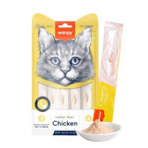 Wanpy Creamy Lickable Cat Treats - - Chicken (14gx5)