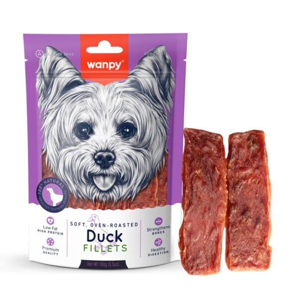 Wanpy-Duck-Fillets-Dog-600x600-1.jpg Wanpy Soft Duck Fillets 100G - Image 1