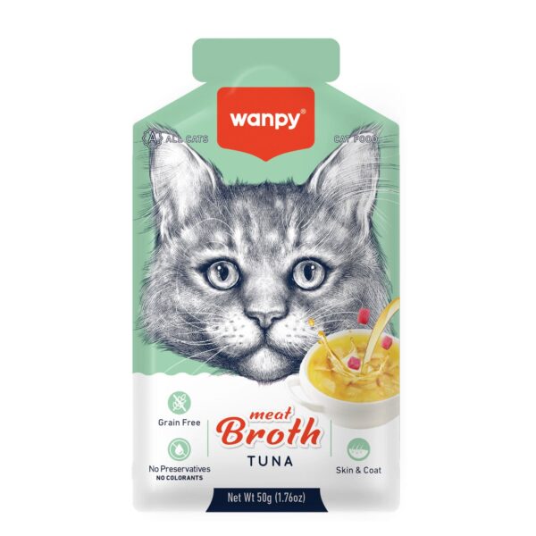 Wanpy-Meat-Broth-Tuna-600×600-1.jpg Wanpy Meat Broth - Tuna for Cats (50gm) - 1Box 12pcs - Image 1