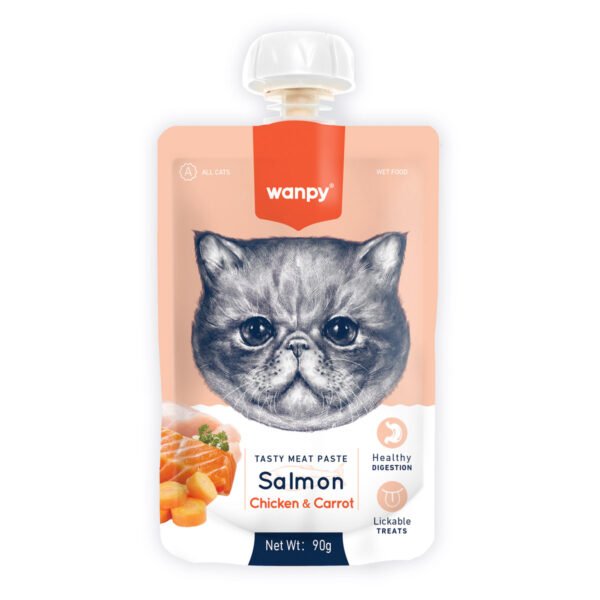 Wanpy-Salmon-Chicken-Carrot-CAT-600x600-1.jpg Wanpy Tasty Meat Paste - Salmon - Image 1