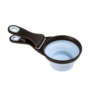 2 in 1 Silicone Measuring Cup with Food Bag Clip - 237 ml Blue