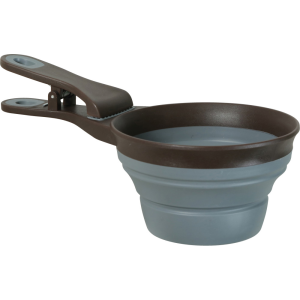 2 in 1 Silicone Measuring Cup with Food Bag Clip - 237 ml Grey