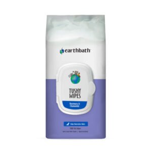 Earthbath Tushy Wipes, Rosemary & Chamomile Odor-Eating Enzymes & Baking Soda, 100 Ct Wipes In Re-Sealable Pouch
