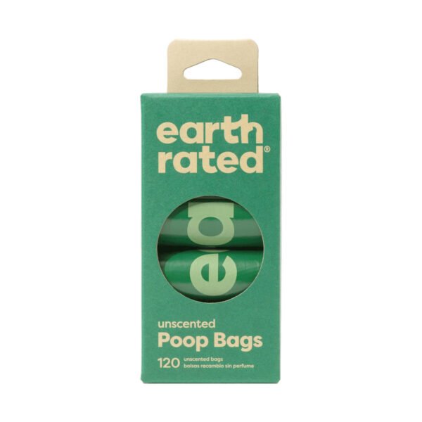 Earth Rated Dog Poop Bags Refill Rolls – Unscented, 120 Bags (8 Rolls)