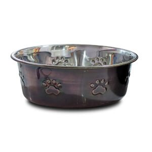 Premium Bowl Paw Embossed â€“ Antique Copper