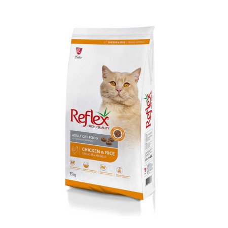 reflexhighqualityadultchickenricedrycatfood15kg-1.jpg Reflex High Quality Adult Chicken & Rice Dry Cat Food, 15 Kg - Image 1