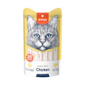 Wanpy Creamy Lickable Cat Treats - - Chicken (14g x 25pc)