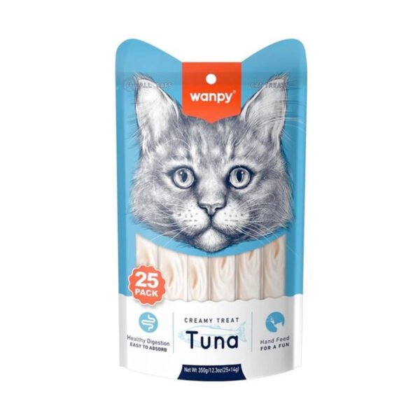 wanpy-tuna-25-600x600-1.jpg Wanpy Creamy Lickable Cat Treats - - Tuna (14g x 25pc) - Image 1