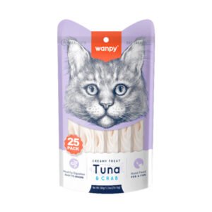Wanpy Creamy Lickable Cat Treats - - Tuna & Crab (14g x 25pc)