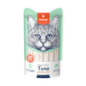 Wanpy Creamy Lickable Cat Treats - - Tuna & Scallop (14g x 25pc)
