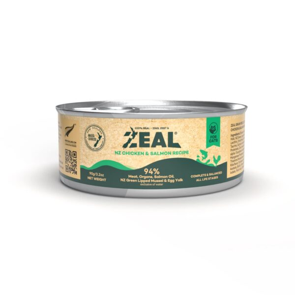 zeal-cat-chicken-salmon-90-1-600x600-1.jpg Zeal Grain Free Canned Cat Food 90g - - Image 1