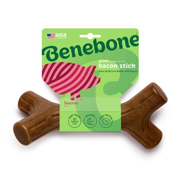 Benebone-Bacon-Stick-Dog-Chew-Toy-G-600x600-1.jpg Benebone - Bacon Stick Dog Chew Toy-Giant - Image 1