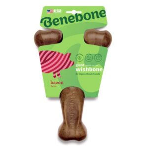 Benebone Wishbone Dog Chew Toy - - Bacon-Giant