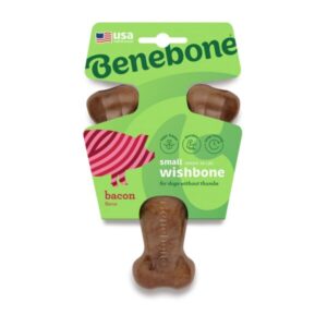 Benebone Wishbone Dog Chew Toy - - Bacon-Small