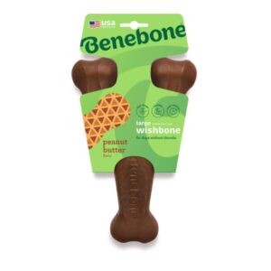 Benebone Wishbone Dog Chew Toy - - Peanut-Large